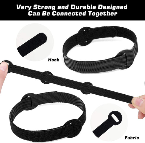150PCS Reusable Cable Ties - Multi-Purpose Hook & Loop Cable Straps 4+6+8+10inch, Adjustable Fastening Cord Organizer,
