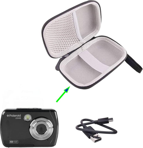 WERJIA Hard Carrying Case for Polaroid IS048 Waterproof Digital Camera (Black)