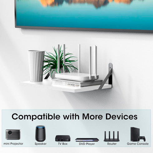 15.7" 9.8"(Lx DAWASAPAT Projector Wall Mount Shelf, Floating Projector Shelf for Wall, Router/Cable Box/Router Wall