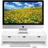 VALEN White Monitor Stand Riser, Computer Laptop Riser Shelf with 3 Organizer Drawers (19.5" L x 7.5" W x 4.7" H)