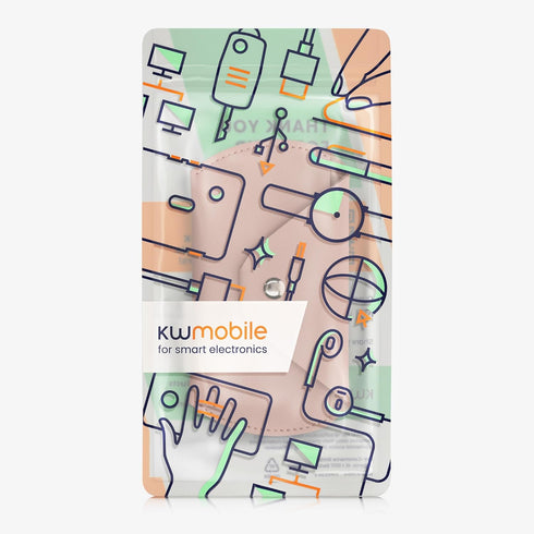 kwmobile Mouse Pouch for Apple Magic Mouse 1/2 & Logitech Pebble Wireless Case, PU Leather - Dusty Pink