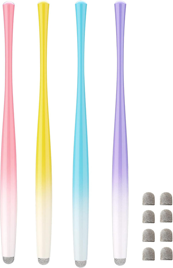 Slim Waist Stylus Pens for Touch Screens, for iPhone, iPad, Kindle Fire, Includes 8 Extra Replacement Fiber Tips,
