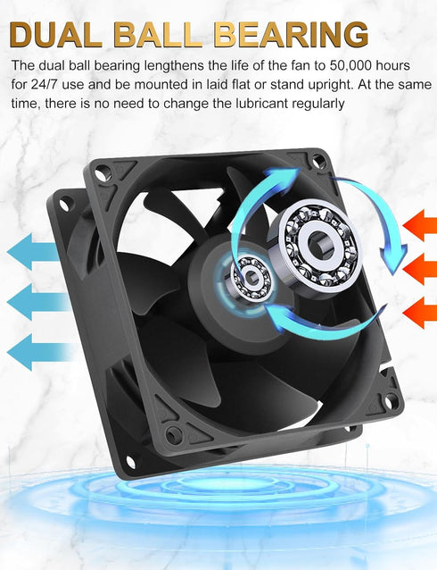 80mm 25mm 110V 120V 220V 240V EC Axial Cooling Fan x AC Ball Bearing Low Watt for PC Case, Projector, Cabinet, RV