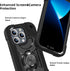 MARKILL iPhone 15 Pro Max Case, Heavy-Duty Military Grade Shockproof Cover with Double Ring Stand (Black)