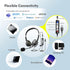 Earbay USB Headset with Microphone for PC, Noise Cancelling Computer Headset with 3.5mm Jack On-Ear Wired Headphones