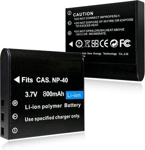 TaKicola NP-40 2 NP-40 3.7V 800mAh Battery Charger, Digital Camera Battery Charger with Pieces CAS. Li-ion Rechargeable