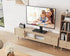 FITUEYES 27-55 inch Universal TV Mount Stand Table Top TV Stand for TVS Height Adjustable TV Stand Mount, Glass Base