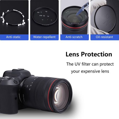 67mm UV Protective Filter, 16-Layer Multi-Resistant Nano Coated, Ultra Slim HD Clear Glass Ultra Violet Filter