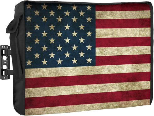 Outdoor TV Cover - American Flag Waterproof and Weatherproof, 30"-32" LCD Movable Shield for Outside Television