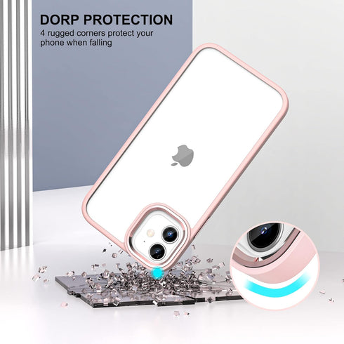 ULAK iPhone 12 Case (Baby Pink) - Clear Transparent Bling Soft TPU Shockproof Protective Cover for iPhone 12 & Pro