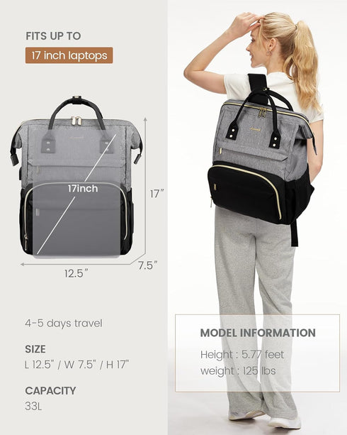 Backpack Backpacks Backpack 17-Inch LOVEVOOK Laptop for Women Fashion Business Computer Travel Bags Purse Doctor Nurse