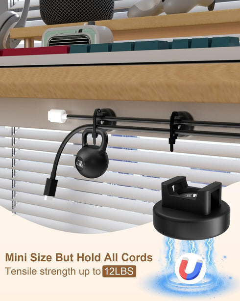 15 Supplies(85 22mm) PCS Magnetic Zip Tie Mounts, Black Magnetic Wire Holder Multipurpose & Releasable Nylon Cable Ties