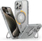 andobil Case for iPhone 15 Pro Max with 360° Ring Stand, Military Drop Protection, Slim Magnetic - Natural Titanium