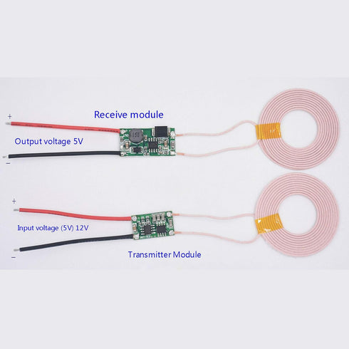 Qi Wireless Charging Module Inductive Charger Transmitter +Receiver Power Supply Module DC 5V 2A (Coil Outer Diameter 43mm)-1 Pair