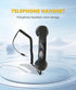 Jiawu Vintage Retro Telephone Handset, Cell Phone Receiver MIC Microphone Speaker for Cellphone, Smartphone and Computers, Old Telephone Headse with 3.5 mm Socket (Black)