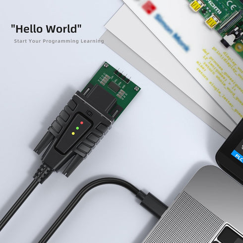 DriverGenius USB C to Serial RS232 DB9 Adapter Cable with 3 x LED Indicators, Compatible with Windows 11, macOS