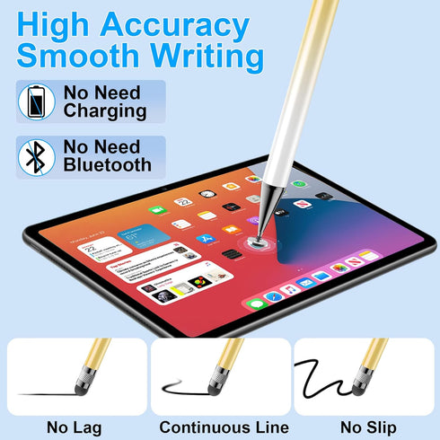 Bopomofo Stylus (5 Pcs) - 2-in-1 Stylus Pen for Touchscreen, High Precision for iPhone/iPad/Android Tablets