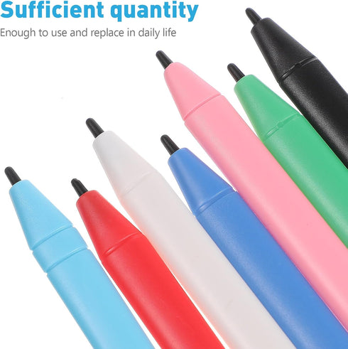 Homoyoyo 7pcs Colorful Drawing Stylus with Tether, Replacement Pen for LCD Writing Tablet, Drawing Board, Doodle Pad