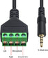 Poyiccot 3.5mm Speaker Wire Adapter - 3.5mm 4 Pole Stereo TRRS Male Jack to AV 4 Screw Terminal Block Cable