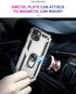 Military Grade Drop Impact Case for iPhone 14 Plus, 360 Metal Rotating Ring Kickstand Holder Armor Heavy Duty