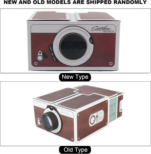 Cardboard Projector For Phone Movie Projector Indoor Bluetooth Cardboard Mini DIY Home Portable for Smart Mobile Phone