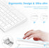 Wireless Keyboard Mouse Combo - USB Type C Rechargeable Slim Silent White Keyboard with Number Pad for Windows & macOS