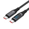 SABRENT USB C to USB C Charging Cable with Smart Display, 1M/3.3FT, E-Marker Chip, 100W Charging and 480Mbps Data