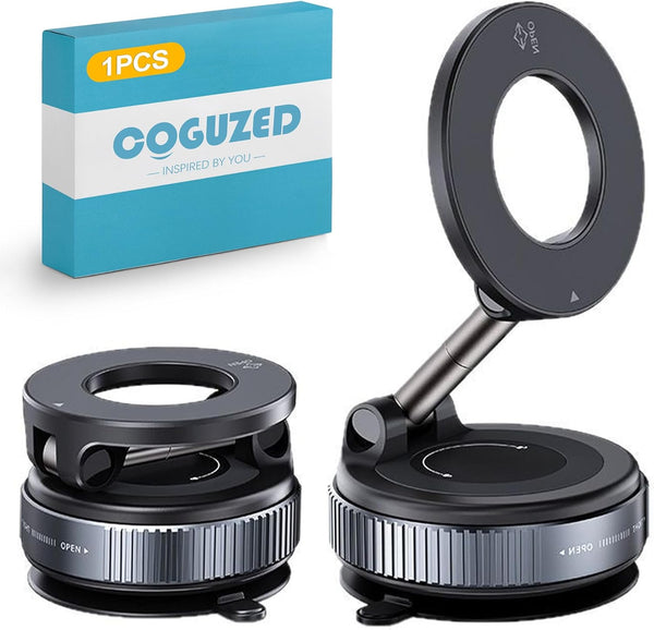 CoguZed Magnetic Suction Cup Phone Mount, Strong Vacuum Phone Holder with 360 Degree
