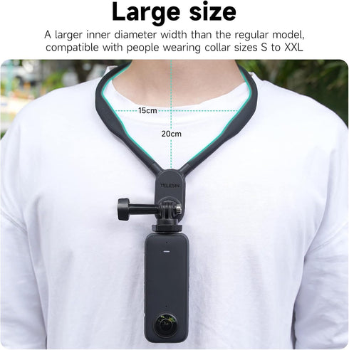 TELESIN SE Neck Mount Necklace with Phone Holder, POV Selfie Video Vlog Lanyard Strap for GoPro 12 11 10 9 8