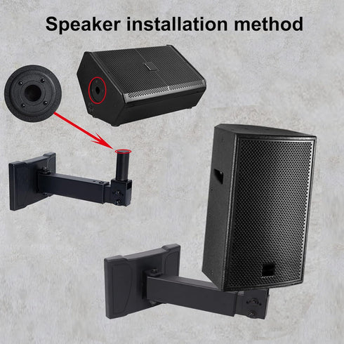 HD-339 Heavy Duty Speaker Wall Mount, Holds up to 100lbs, Professional Audio PA Speakers (2 Packs Black)