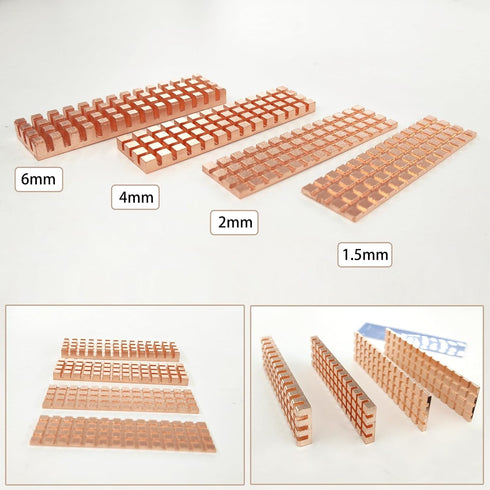 M.2 2280 SSD Heatsink Copper Kit, Cooler Heat Sink + Silicone Thermal Pad for M.2 SSD, NVME SSD Cooling