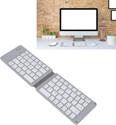 PUSOKEI Foldable Keyboard, Portable BT3.0 Fast Typing Silent Mini Keyboard with 120mAh Battery