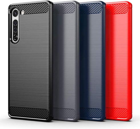 Osophter for Moto Edge 5G Case with Screen Protector, Shock-Absorption Flexible TPU Rubber Cover, Navy Blue