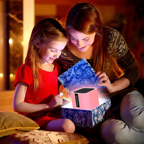 Night Light Bluetooth Speaker, HD Stereo Sound, Wireless Alarm Clock with Multicolor Changing Bedside Lamp