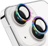 iPhone 15 & 15 Plus Camera Lens Protector - 9H Tempered Glass, Shockproof Metal Ring, Anti-Scratch - 2 Pcs Colorful