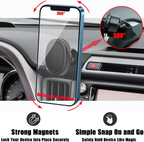 Car Phone Holder, Air Vent Hands Free Adjustable Stand, Custom Magnetic Navigation Bracket for All Smartphones