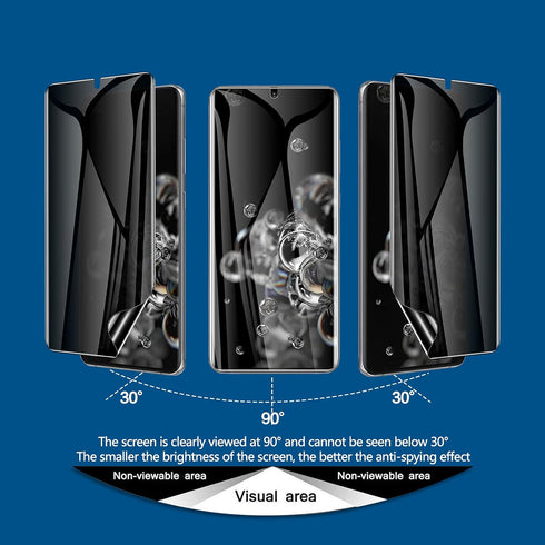 LYWHL 2+2 Pack Privacy Screen Protector for Samsung Galaxy S20 Ultra, Anti-Spy Black Film + Camera Lens