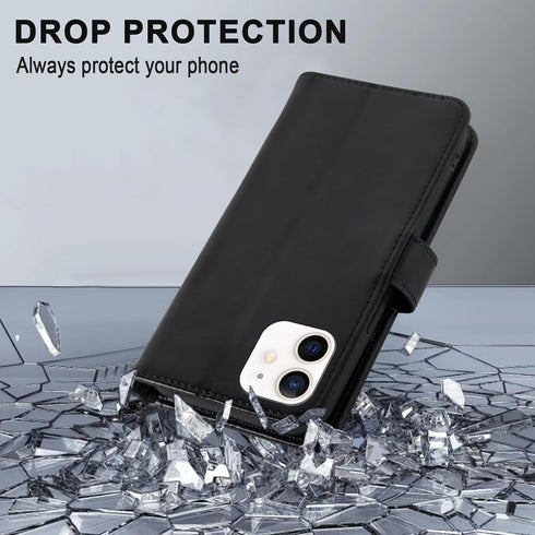 MONASAY Wallet Case for iPhone 11, 6.1-inch - Flip Folio Leather Cover with Glass Screen Protector and RFID Blocking