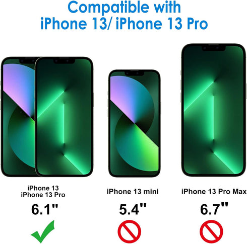 JETech 2-Pack Tempered Glass Screen Protector for iPhone 13/13 Pro 6.1", Full Coverage, HD Clear, Auto Alignment Tool.