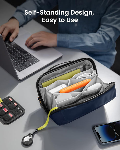 tomtoc Electronic Organizer Accessory Tech Pouch for MacBook Charger, Cables, Power Bank, Hard Drive, Water-resistant