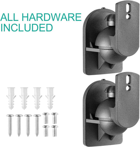 WALI Speaker Wall Ceiling Mounts, Bookshelf Speaker Wall Mount Brackets, Hold up to 7.7 lbs (SWM202), Black