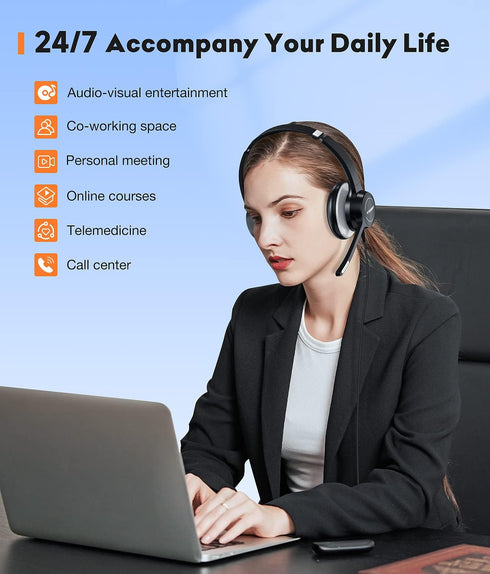 Headset 3.5mm Headsets Headset USB with Microphone, Wired Computer with Noise Cancelling Microphone, Stereo Headphones