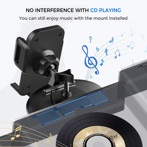 CD Slot Car Phone Holder Mount, Compatible with iPhone 16 15 14 13 12 11 Pro XR XS MAX Galaxy S20 S20+ S10 S9