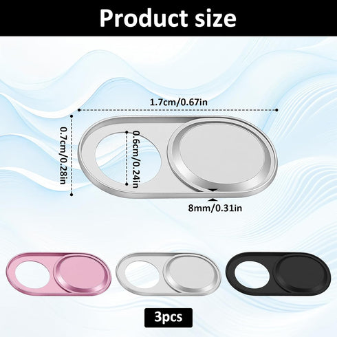 YQQYG 3 Pcs Laptop Camera Cover Slide, Ultra-Thin Metal Camera Cover, Webcam Covers Slide, Protect Your Privacy