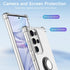Galaxy S24 Ultra Case Clear with 360° Rotation Metal Ring Holder Stand, Soft TPU Bumper & Hard Protective Case for