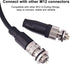 M12 4 Pin Male Aviation Panel Mount Connector, Lonlonty 12mm Waterproof Chassis Panel Back Mount Socket (5PCS)