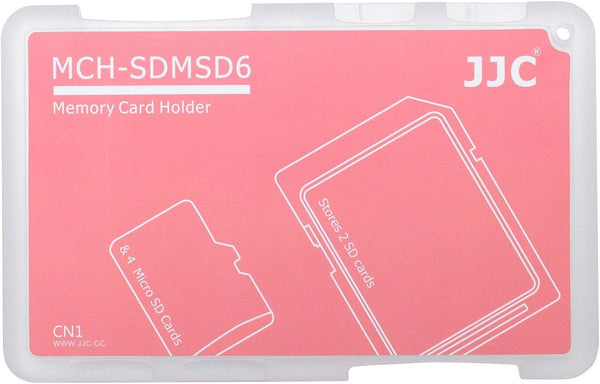 JJC JJC-SDMSD6RD Memory Card Case for 4X Micro SD + 2X SD Cards in Red