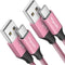 etguuds Pink USB C Cable 3.3ft Fast Charging, 2-Pack Braided USB to USB C Cable for Samsung Galaxy S23 S22 S21 S20
