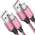 etguuds Pink USB C Cable 3.3ft Fast Charging, 2-Pack Braided USB to USB C Cable for Samsung Galaxy S23 S22 S21 S20