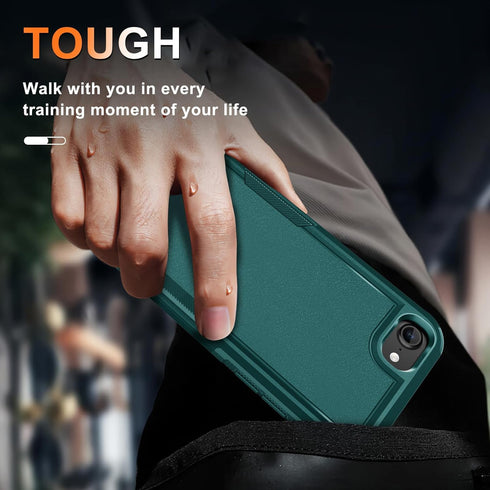 RMOCR Military Grade Heavy Duty Shockproof Phone Cover with Wrist Lanyard Strap for iPhone 8/7/SE 2022 2020 with Screen